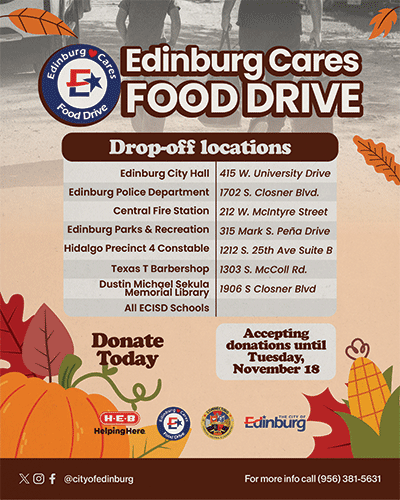 Edinburg Cares Food Drive 2025 web