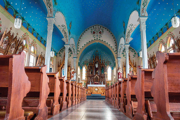 St Cyril and Methodius painted church Texas sanctuary interior web